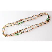 Extra lange Hand geknotet Crystal Pearl Perlen Halskette
